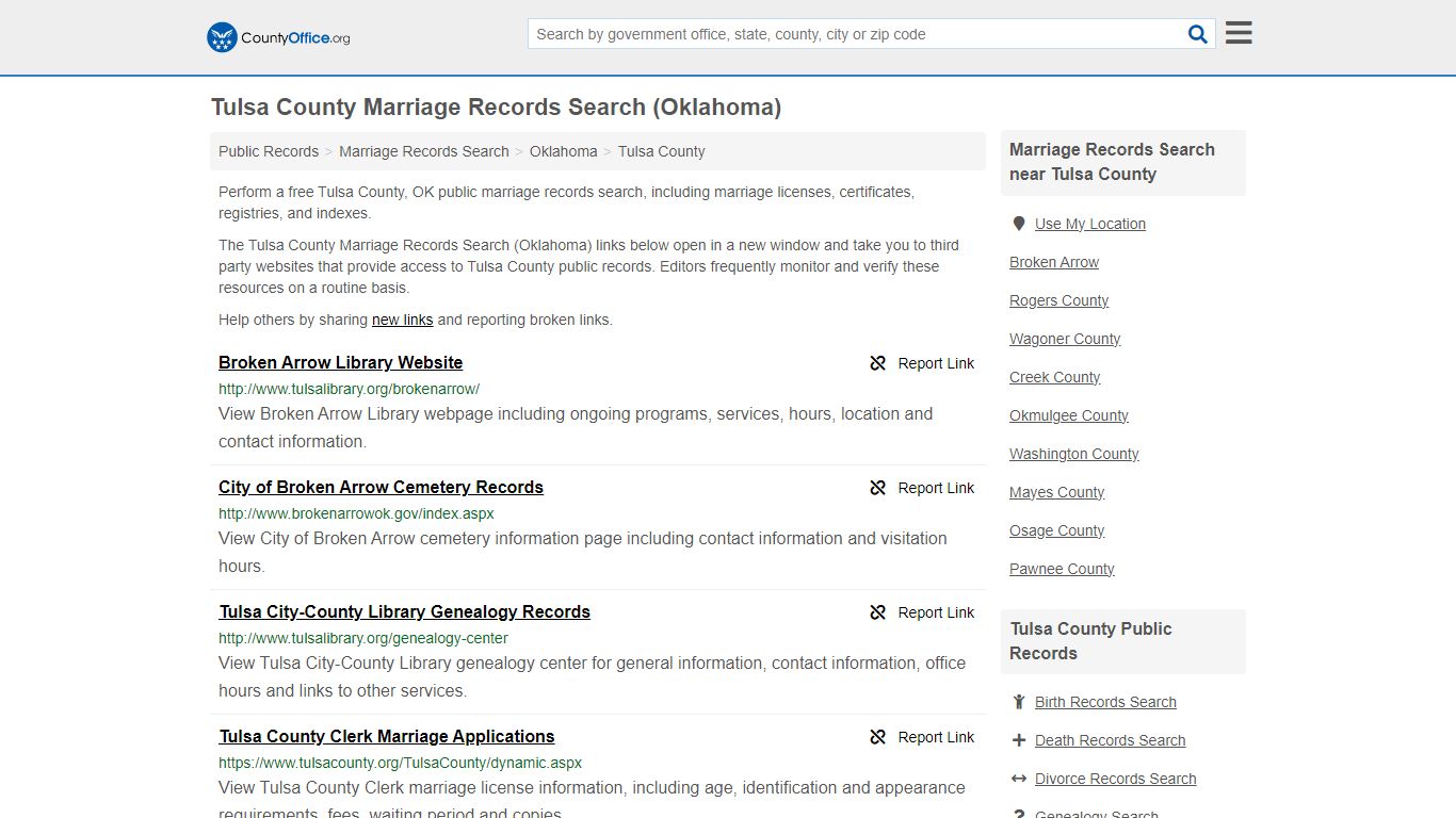 Tulsa County Marriage Records Search (Oklahoma) - County Office