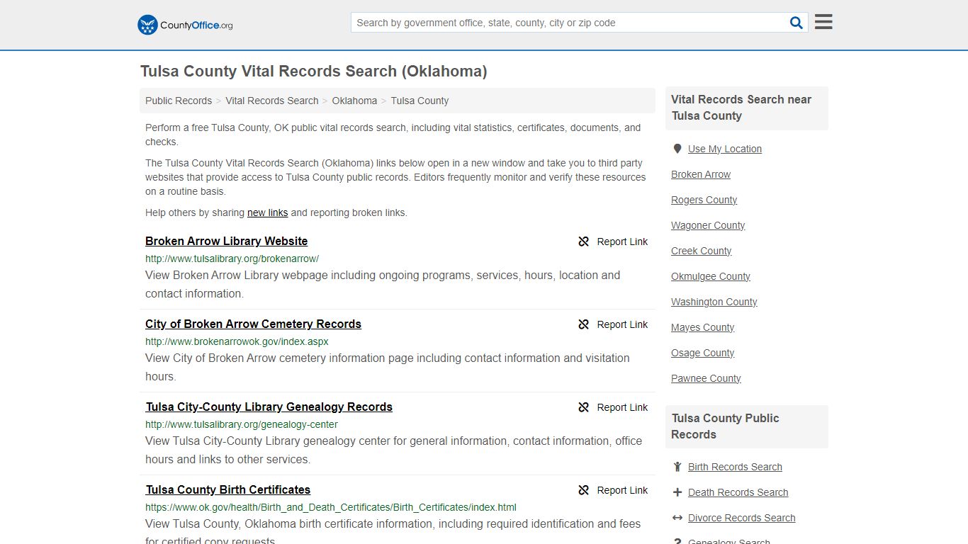 Vital Records Search - Tulsa County, OK (Birth, Death, Marriage ...